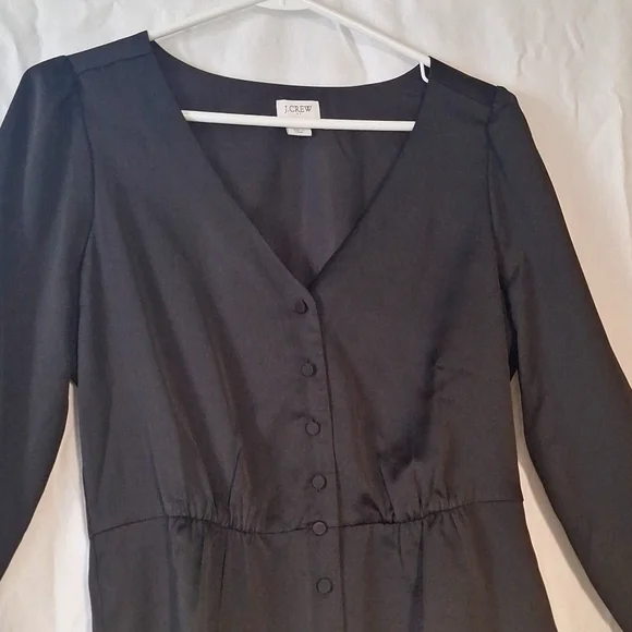 3/$20--J. Crew Black Button-Up Blouse, Cropped, Long Sleeves - Picture 7 of 14